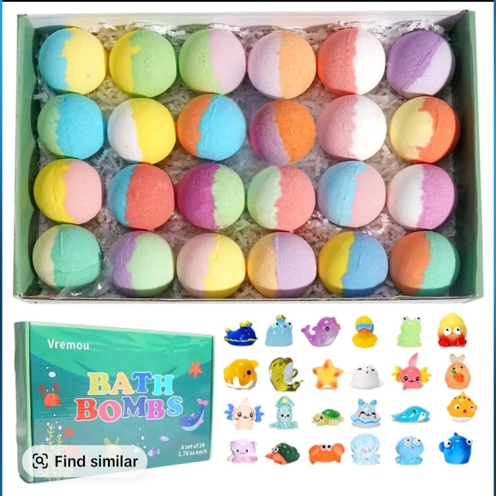 24 Bath Bombs with Toys Inside for Kids